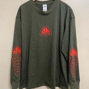 Nike ACG "Lung" Multi Logo Long Sleeve Heavyweight Shirt Mens L DX9454-325 NEW